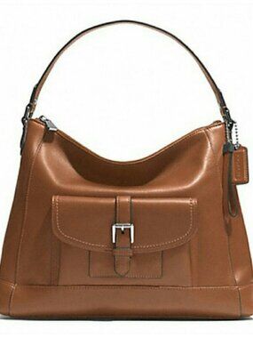 Coach Charlie Leather Hobo Tan Shoulder Bag Purse D1494-F29881